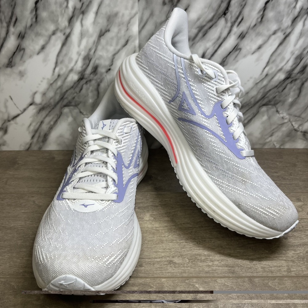 Mizuno Wave Rider 29 Shoes Women's 9.5 White/Lavender Running Sneakers Road Gym
